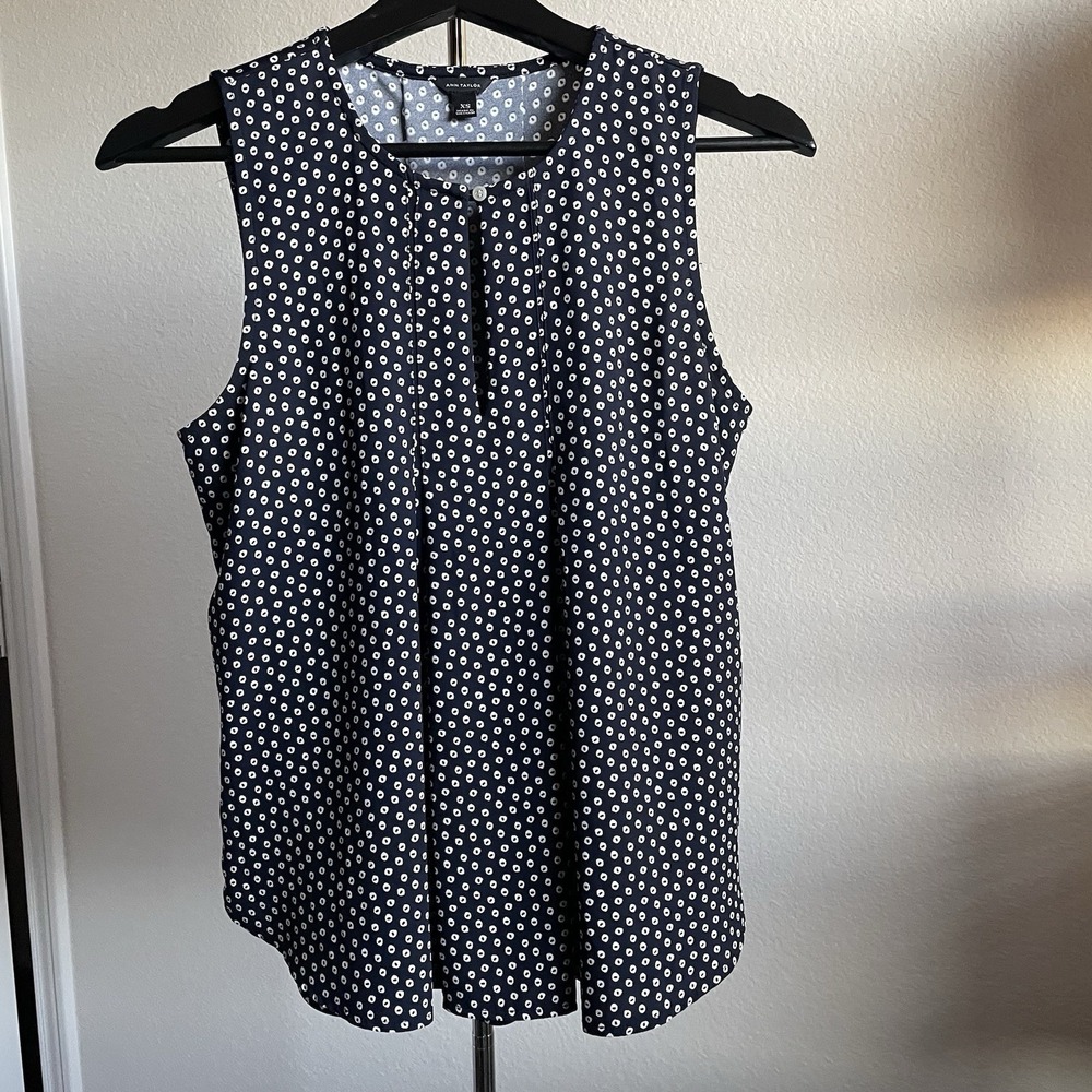 Ann Taylor Womens XS Sleeveless Blouse Tank Business Casual Top Summer Office